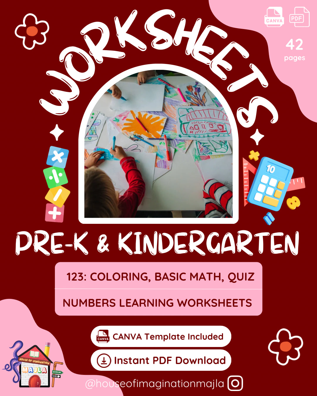 123 Coloring Worksheets - B&W