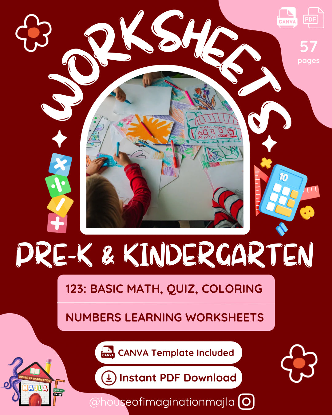 123 Basic Math Worksheets - B&W