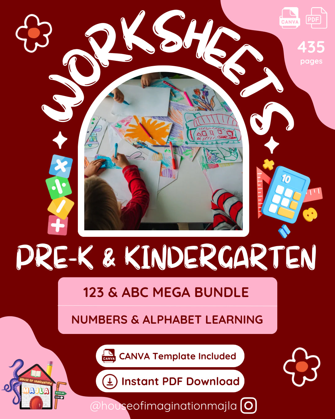 MEGA BUNDLE 123 & ABC Worksheets - B&W