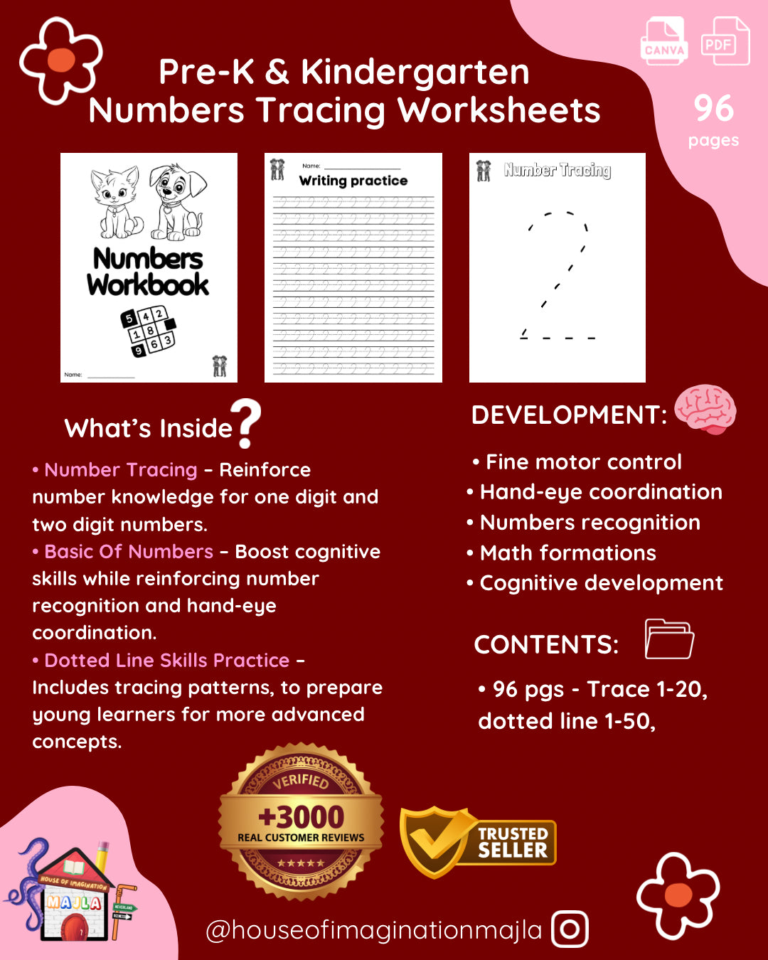 123 Tracing Worksheets - B&W