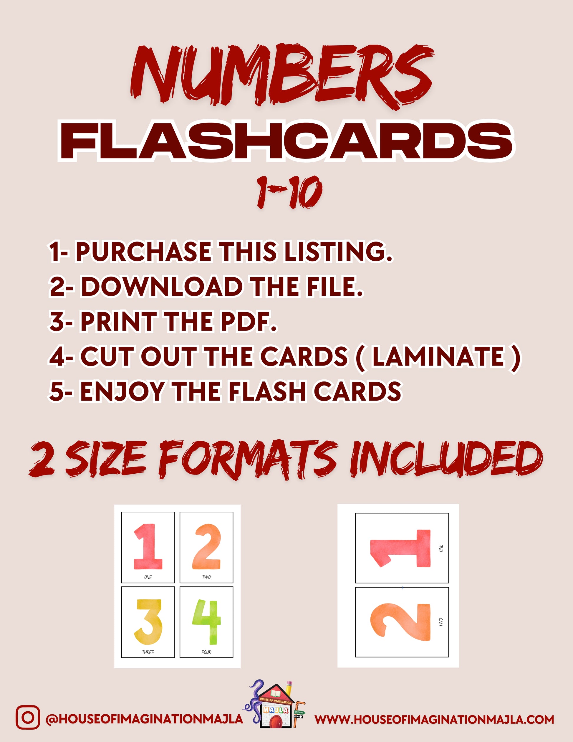 English - Numbers Flashcards - Rainbow Edition