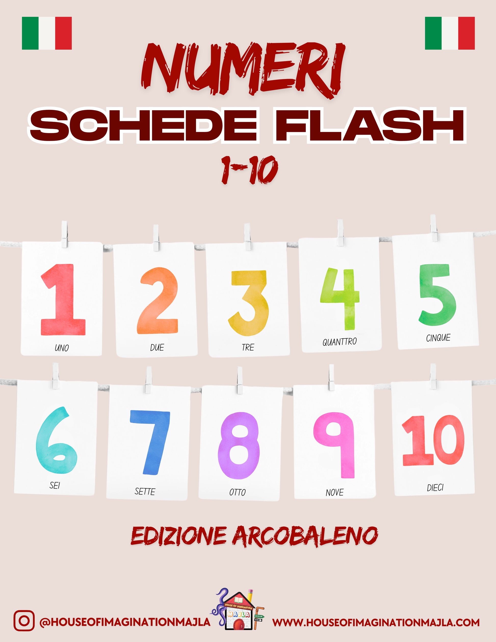Italian - Schede Flash - Numeri