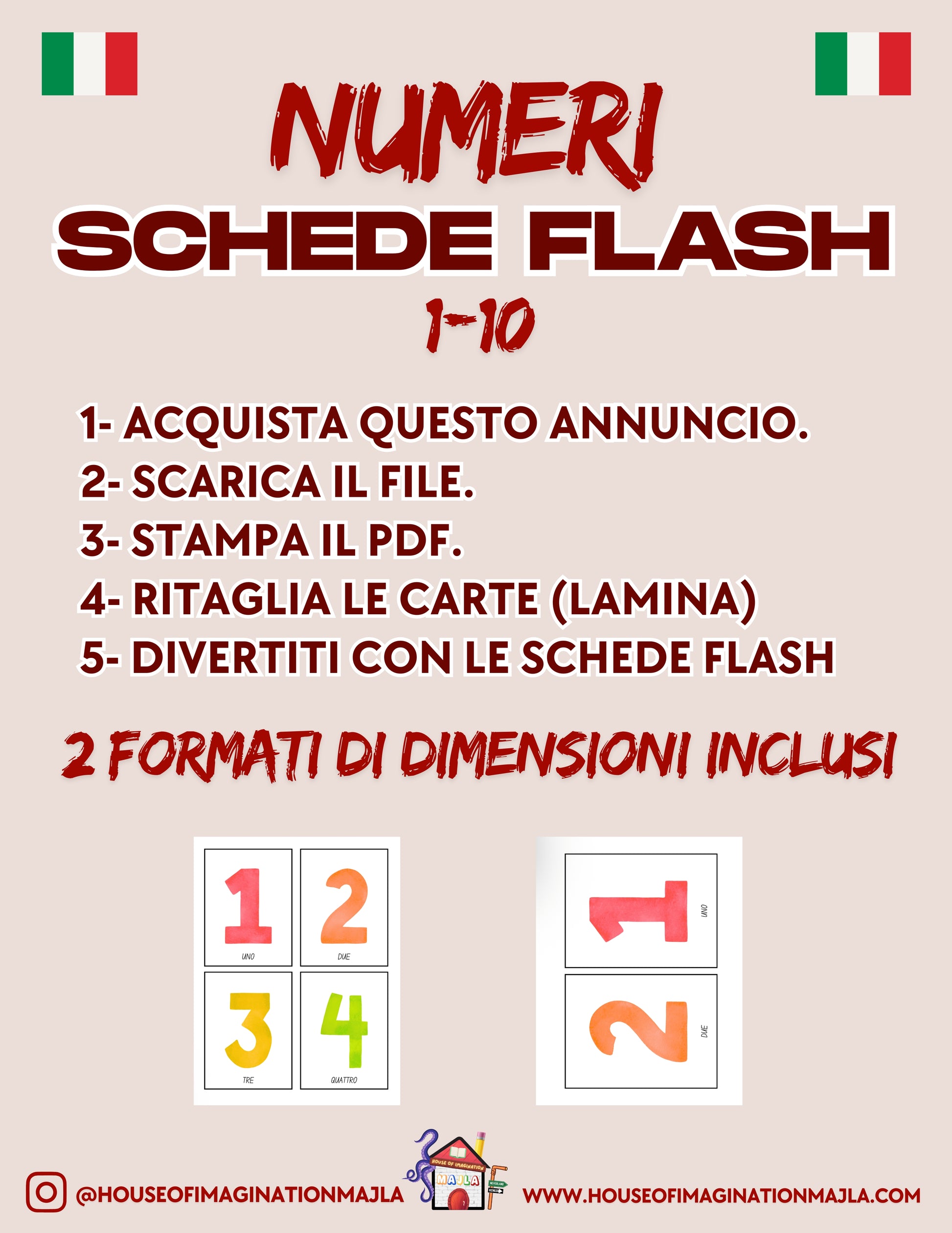 Italian - Schede Flash - Numeri