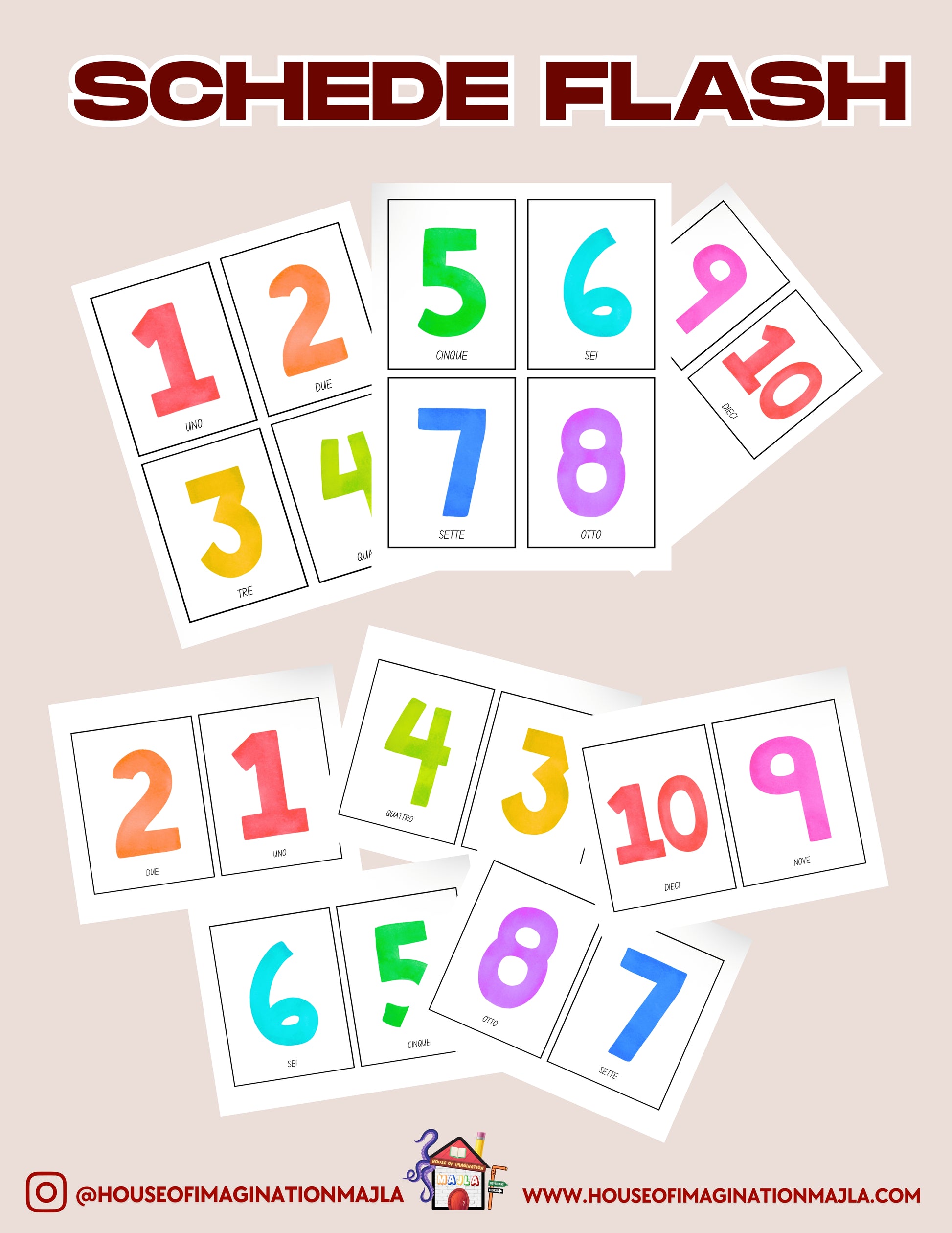 Italian - Schede Flash - Numeri