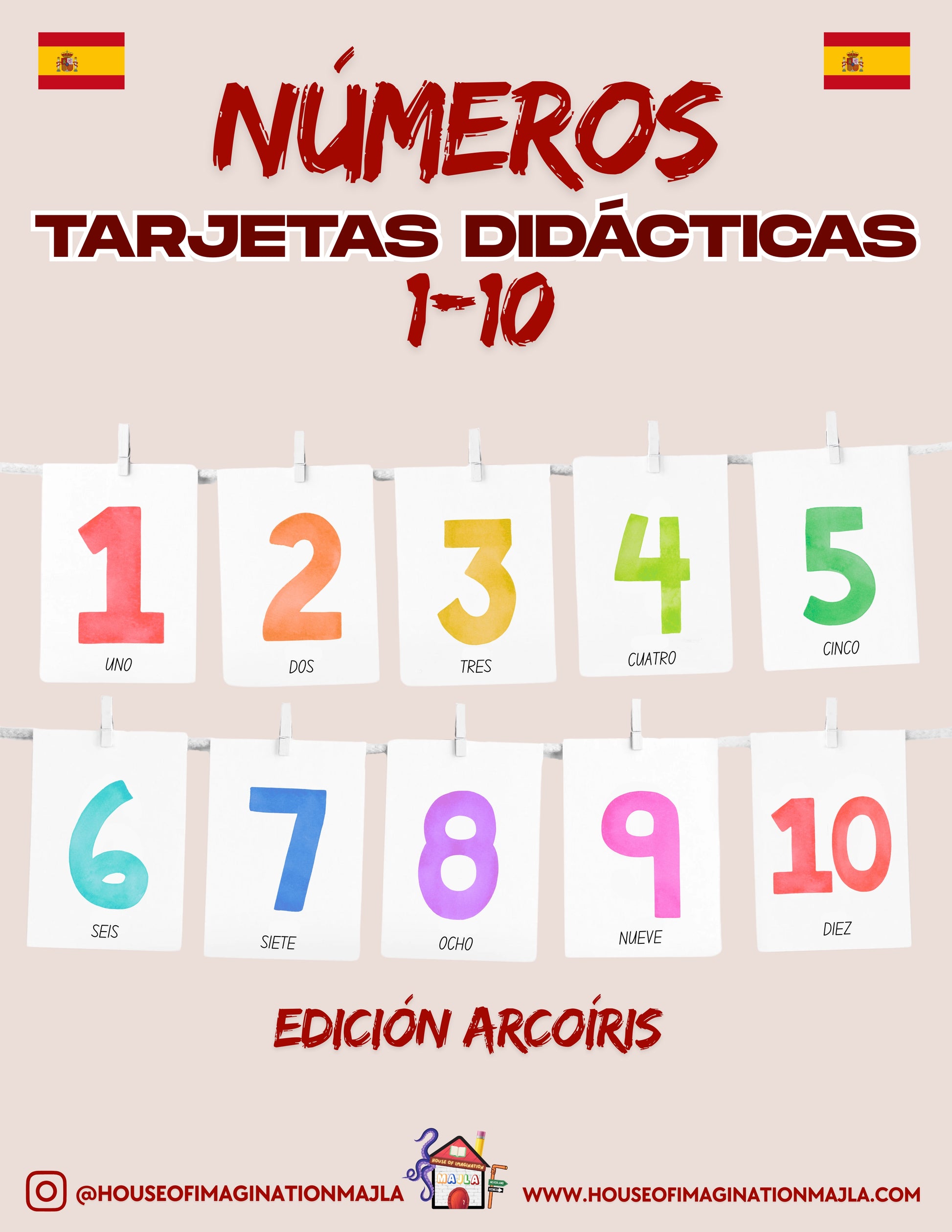 Spanish - Tarjetas didácticas - Números