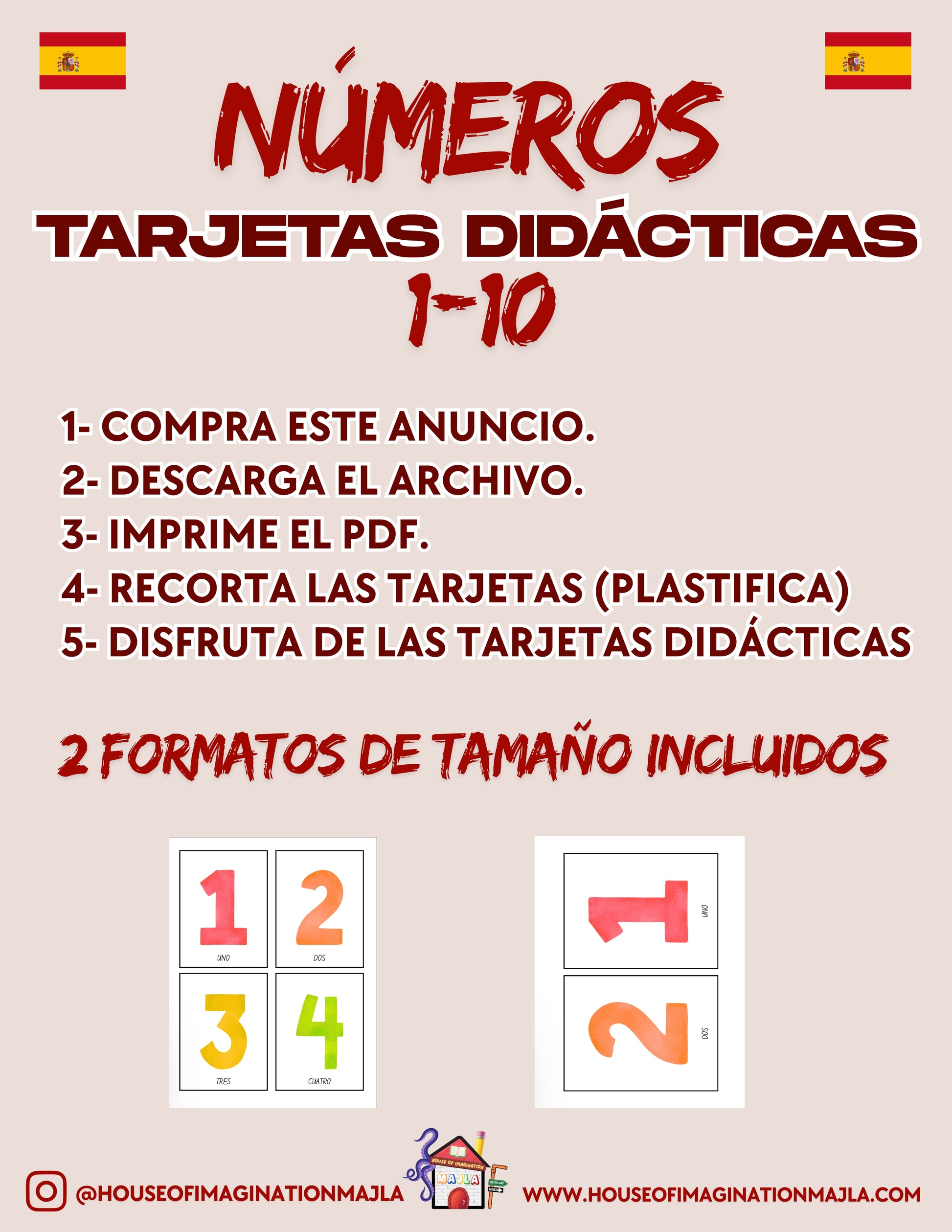 Spanish - Tarjetas didácticas - Números