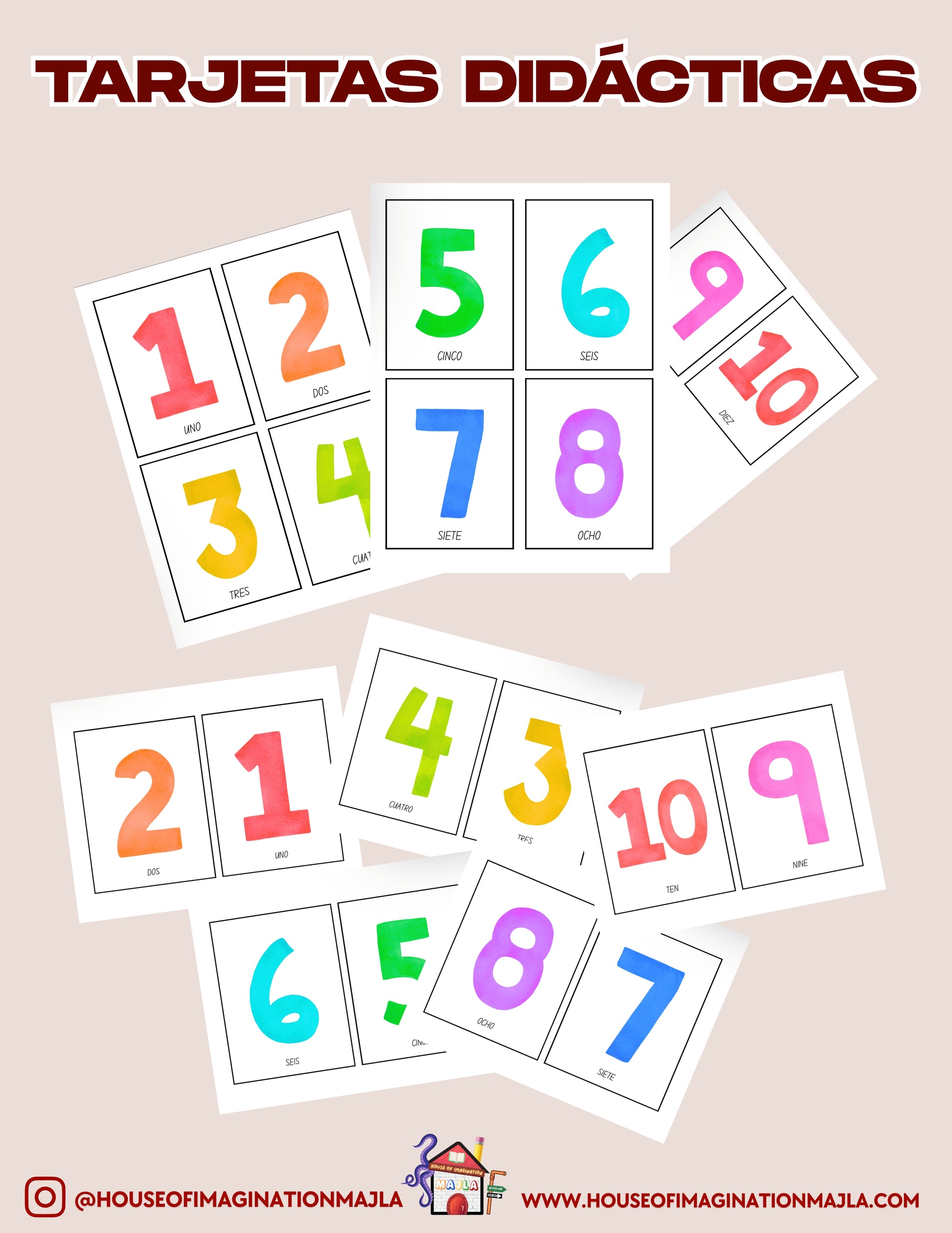 Spanish - Tarjetas didácticas - Números