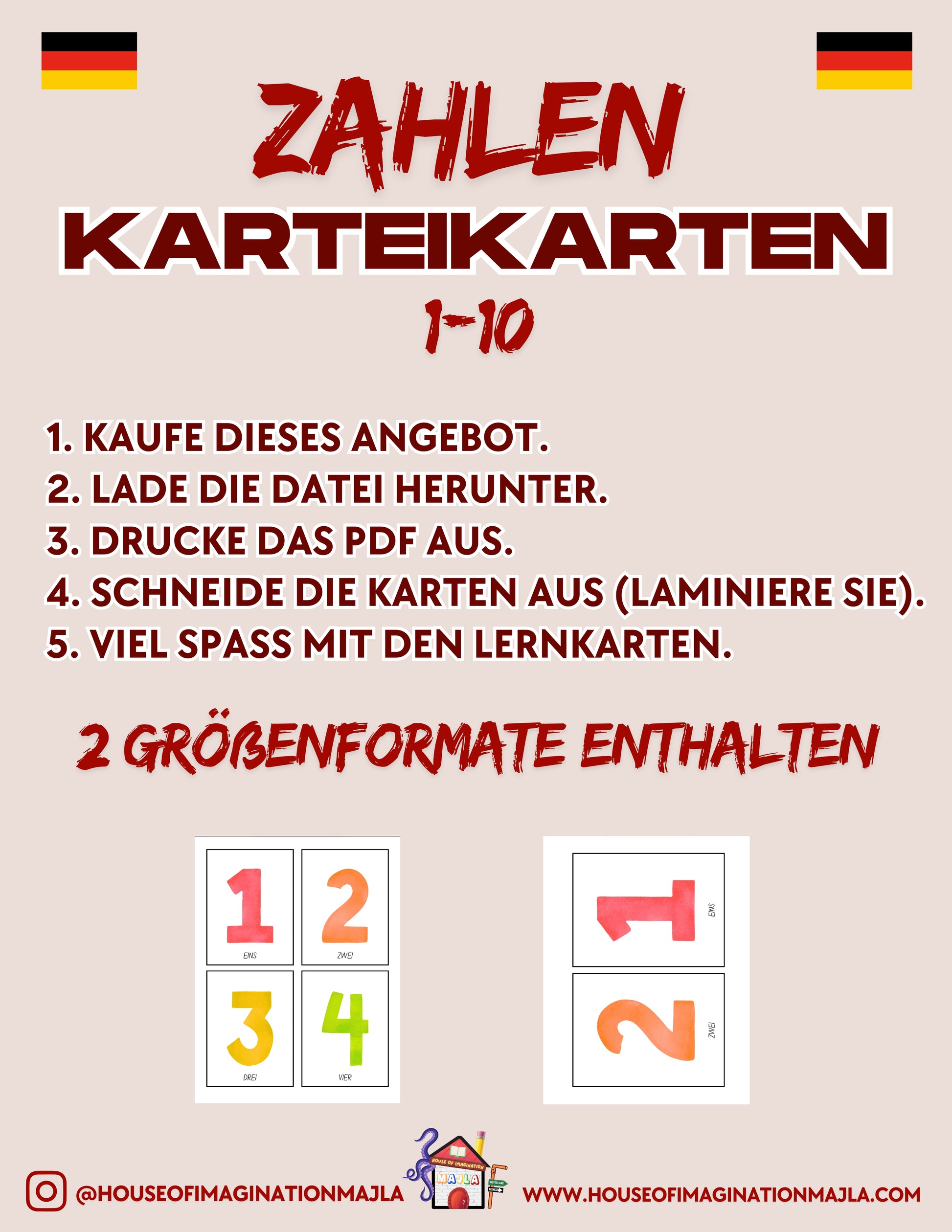 German - Karteikarten - Zahlen