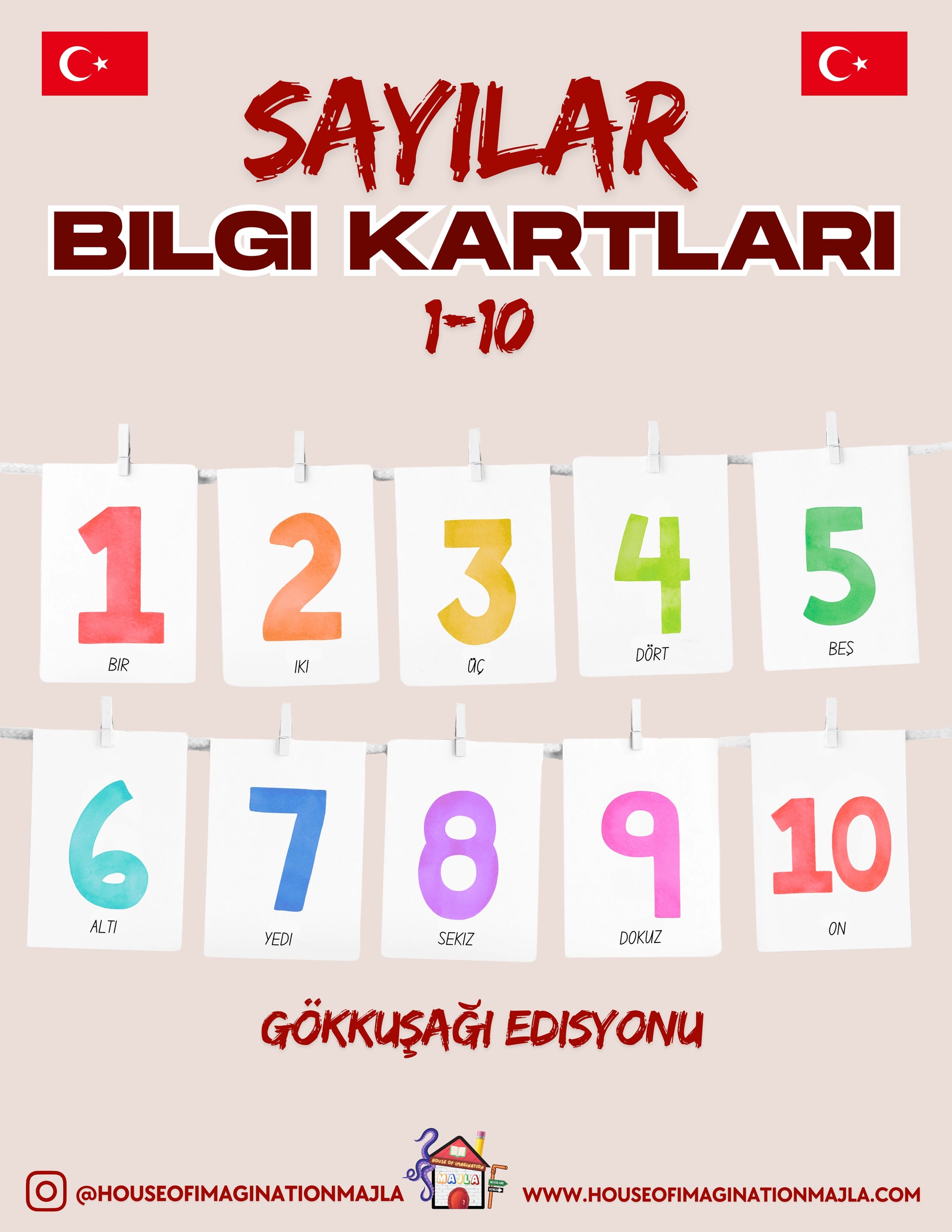 Turkish - Bilgi Kartları - Sayilar