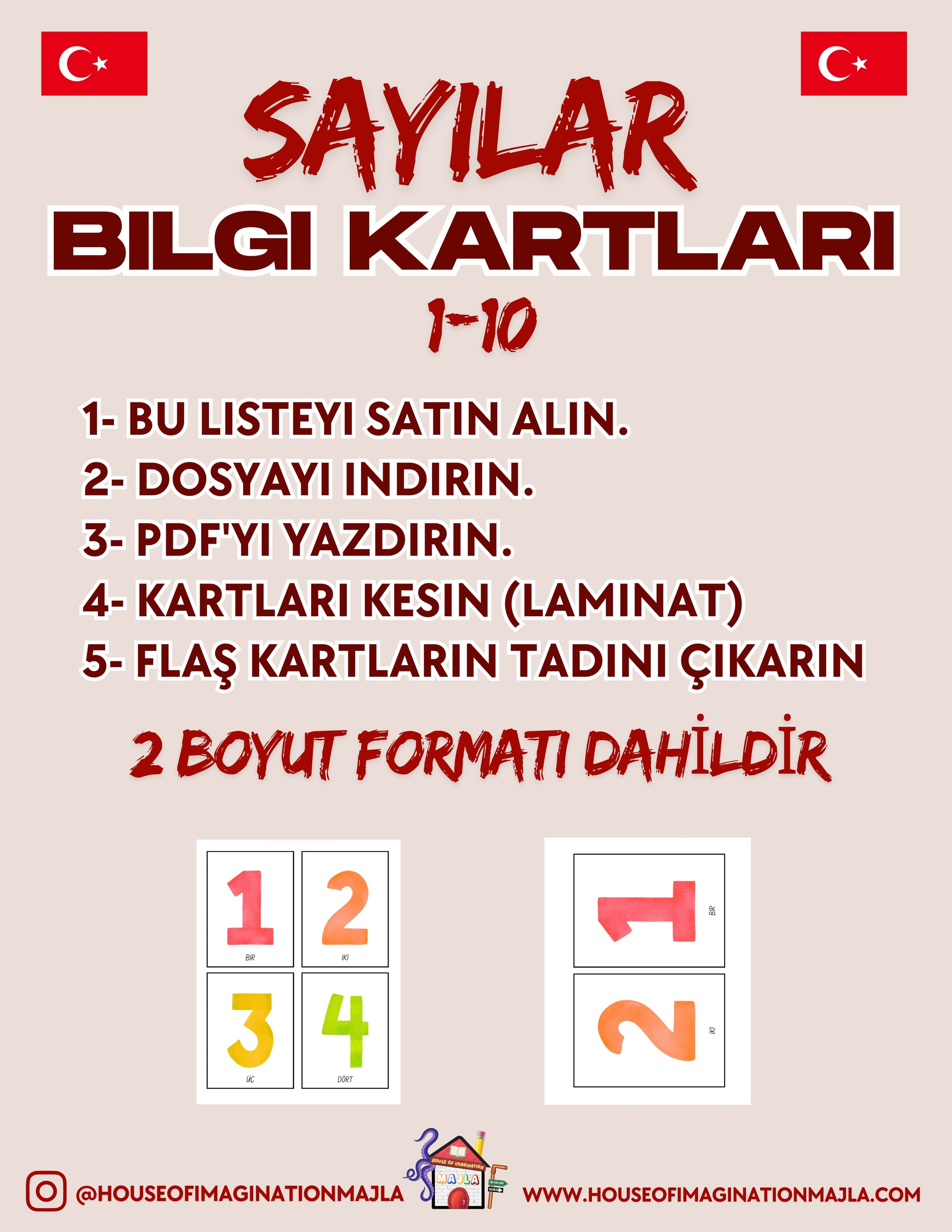 Turkish - Bilgi Kartları - Sayilar