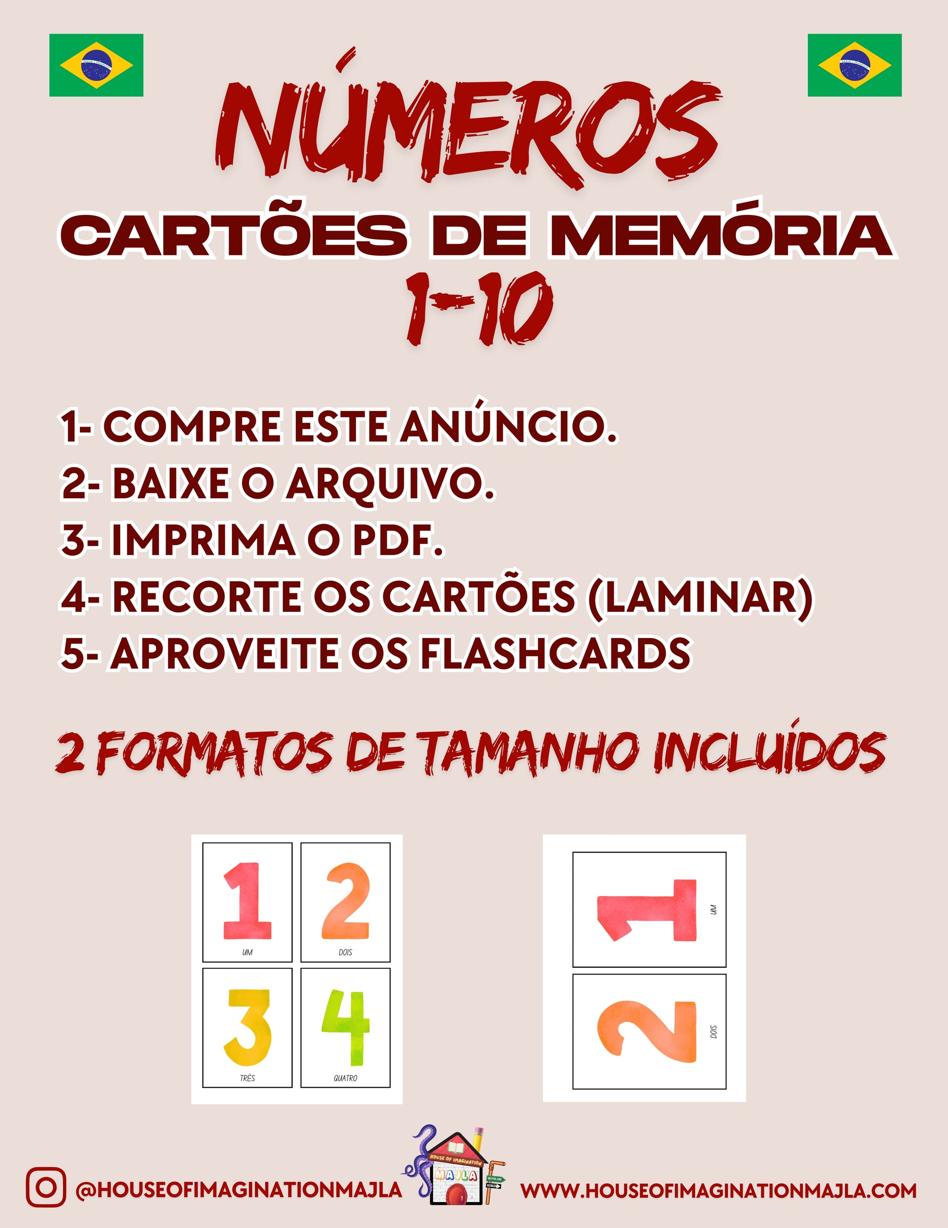 Portuguese - Cartões De Memória - Números