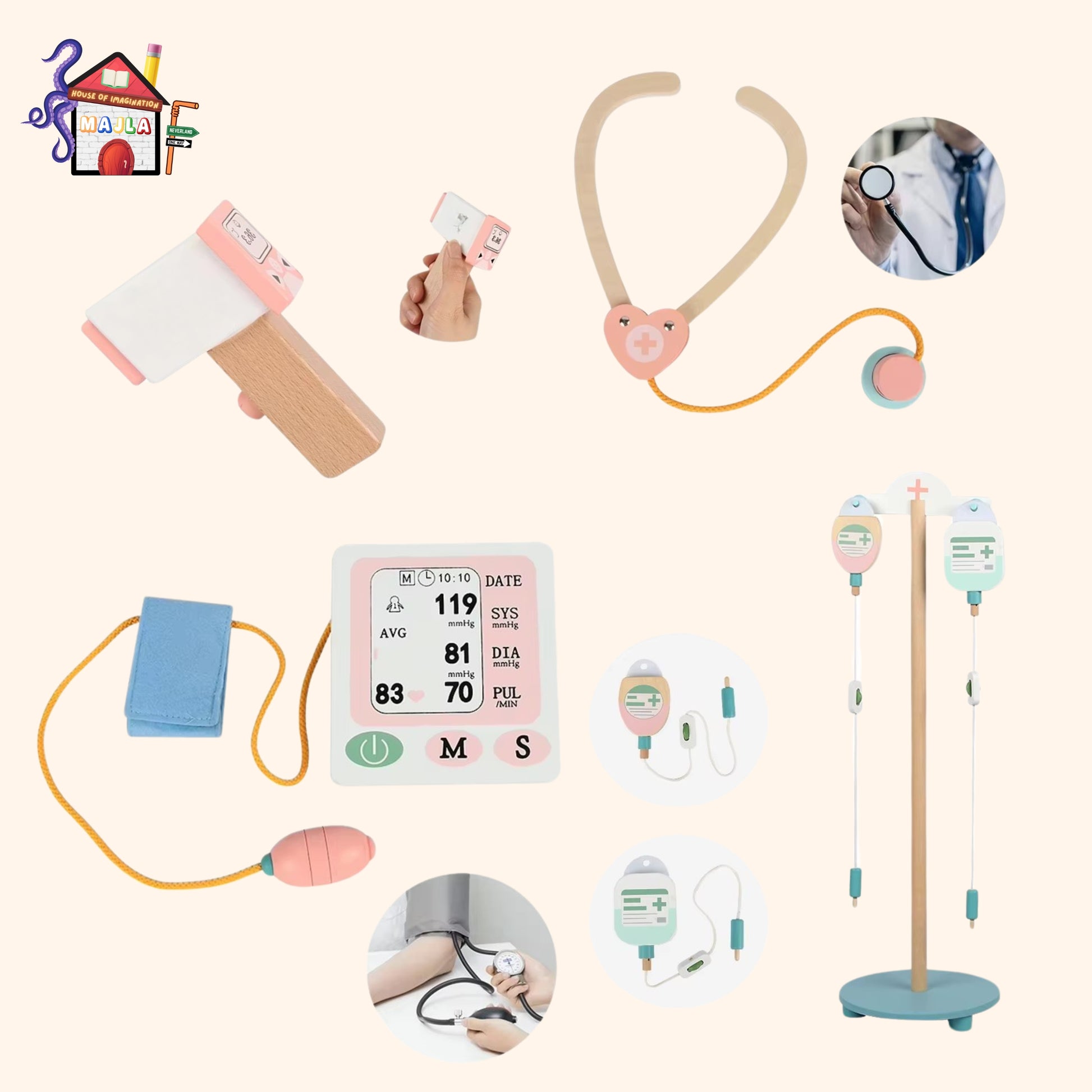 Pretend Play Doctor Hospital - Montessori Wooden Toys