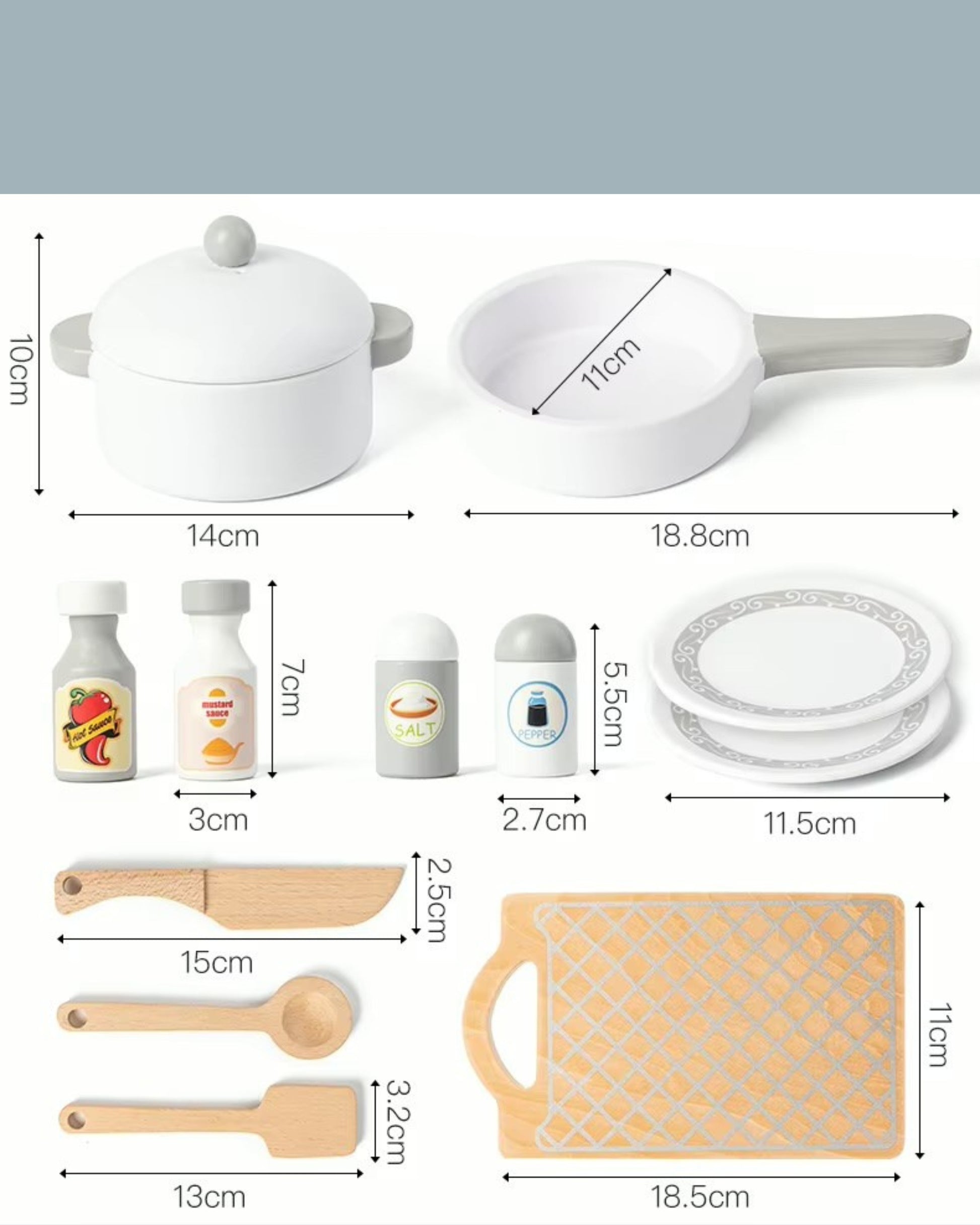 Pretend Play Kitchen Set - Montessori Wooden Toys